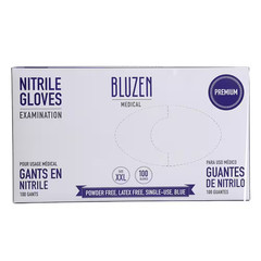 Bluzen 2XL Nitrile 5.5 Mil Examination Medical Gloves in Blue, (1000 per Case)