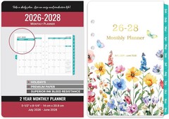 2026-2028 Monthly Planner Refill – 7-Hole Punched, A5 Planner Inserts, from Jul.