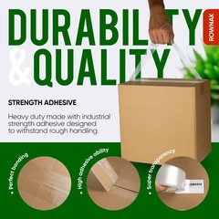 ROWNAK Clear Packaging Tape 36rolls–2.7mil Thick, 2.0 inches Wide,60 Yards Roll