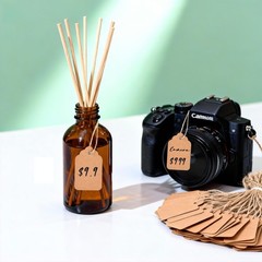 600 PCS Small Price Tags with String Attached, Brown 1.4*1.8 inch, ‎brown