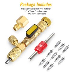 HVAC Tool AC Schrader Valve Core Remover Dual Size 5/16″&1/4″ Port Installer