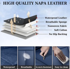 Leather Car Seat Covers Back Set,Universal Fit for Most Cars,SUVs and Sedans,Wat