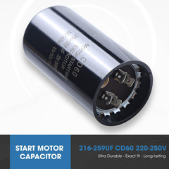 216-259 Uf/Mfd 220-250 VAC ±20% CD60 round Motor Start Capacitor 50/60 Hz AC Ele