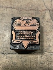 Printing Letterpress Print Block Bottlers Of Carbonated Beverages / Soda (2458)