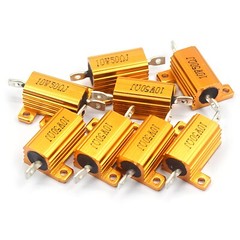 5W/10W/25W/50W/100W/200W-500W Golden Aluminium Metal Resistor Wirewound 0.1-10KΩ