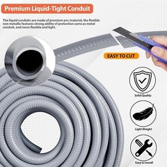 1/2″ 50ft Electrical Conduit Kit – Flexible Non-Metallic Liquid-Tight Conduit