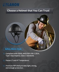 LANON Full Brim Hard Hat, OSHA Construction Work Approved, Grey Dots Design,…