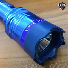 BLUE Monster Metal MILITARY Stun Gun 300MV LED Flashlight + Nylon Case