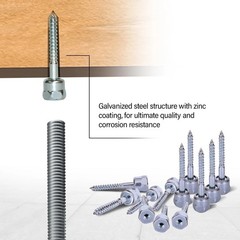 Corrosion Resistant Zinc Vertical Anchor Screws for Wood Structures Pack 25