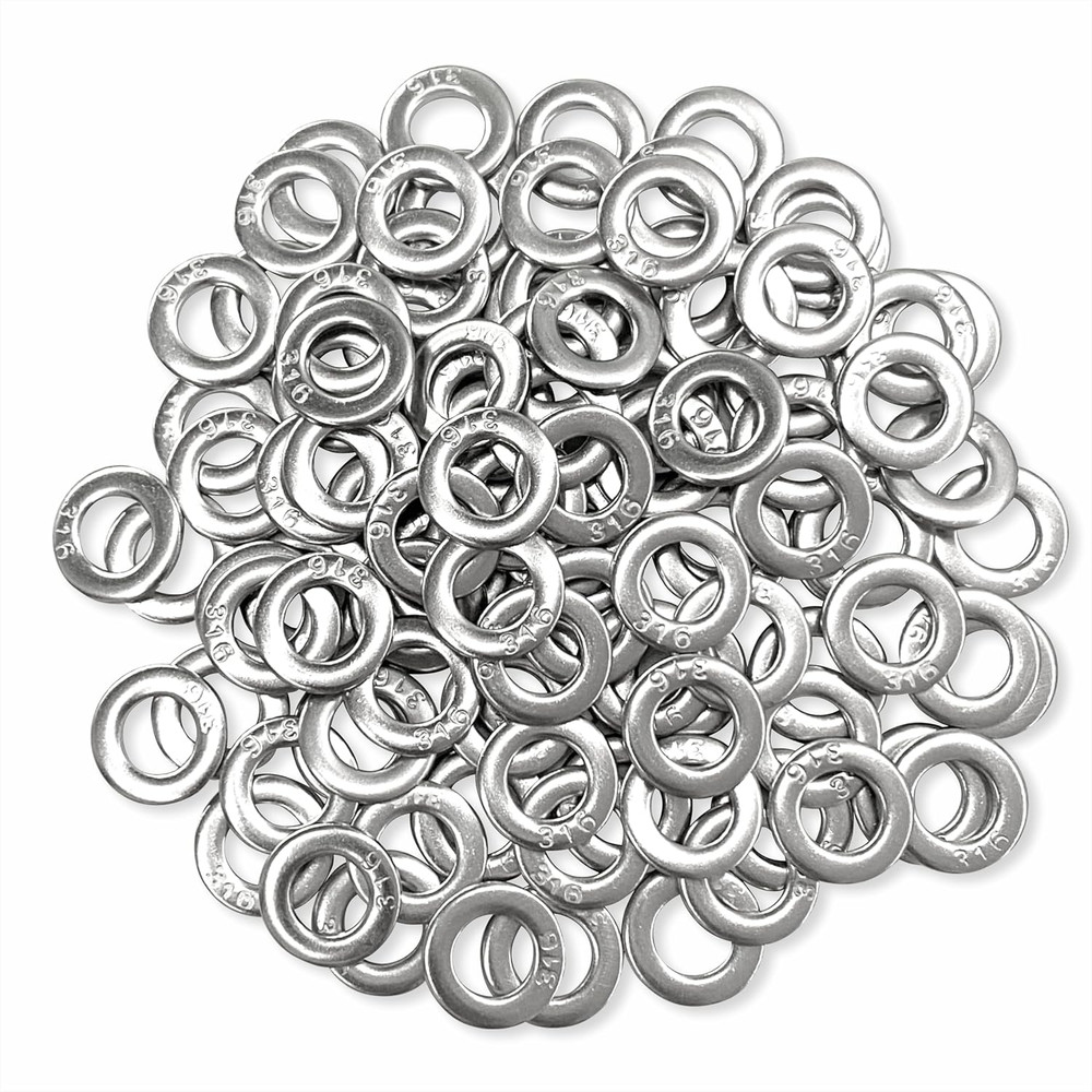 Flat Washers Marine 316 Stainless Steel Corrosion Resistant M6 1/4 Inch 150 PCS