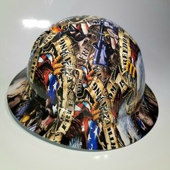 NEW FULL BRIM Hard Hat custom hydro dipped FREEDOM ISN’T FREE USA AMERICA sick
