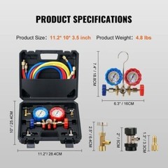 AC Manifold Gauge Set Brass HVAC R12 R134A R502 R404A R22 Air Refrigeration Kit*