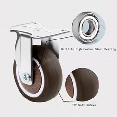 4 Pcs 4-Inch Black Locking Caster Wheels with Brake, Swivel Plate Casters