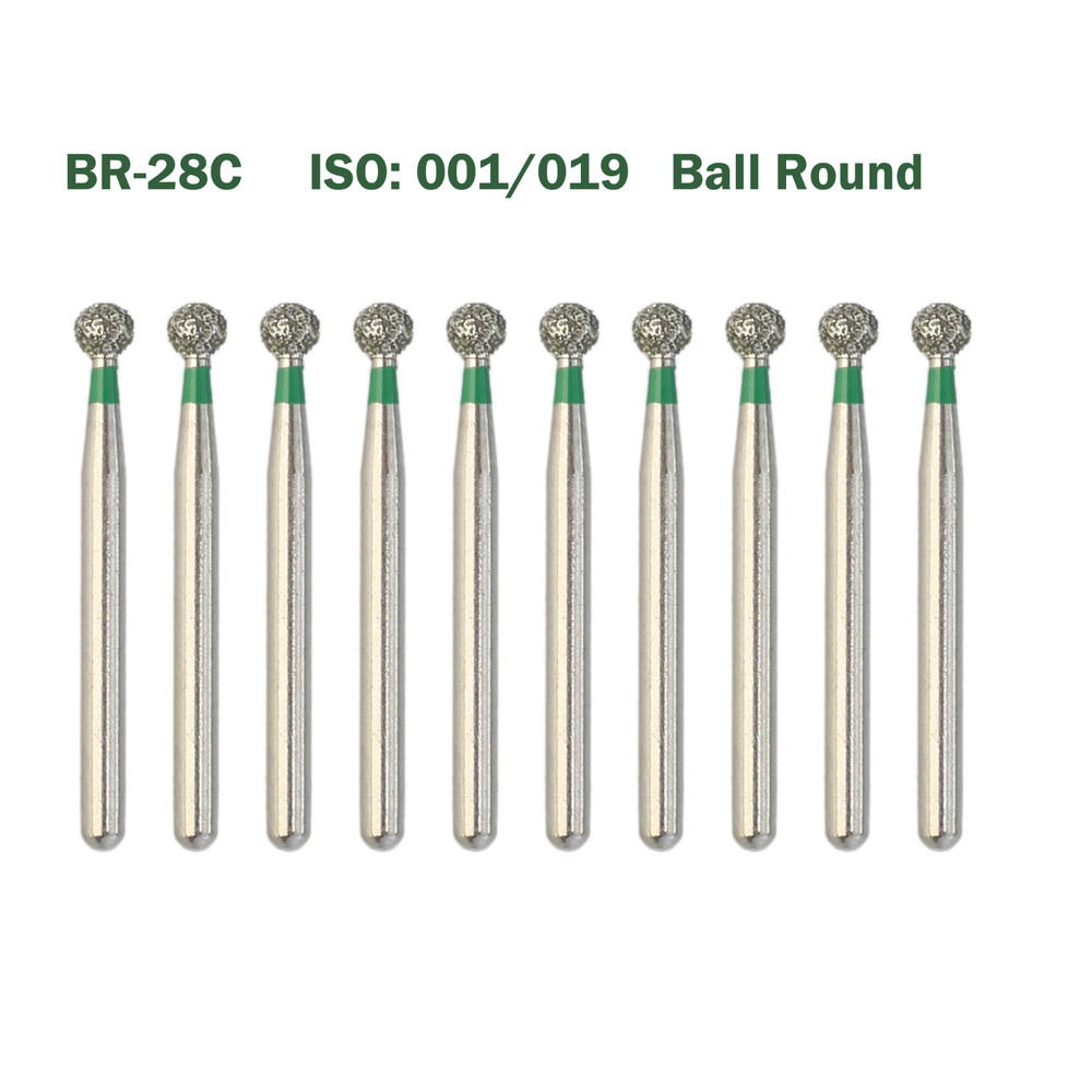 Multi-use Diamond Burs Ball Round FG BR-28C Coarse Friction Grip Bur High Speed