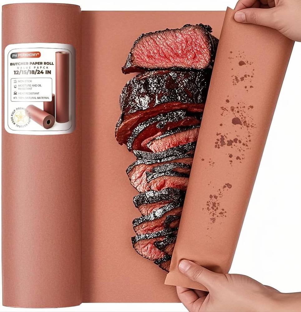 PH PERKHOMY Pink Butcher Paper Roll 18″ x 960″ (80′) for Smoker BBQ Grilling