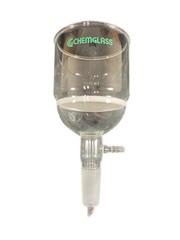 CHEMGLASS Glass 350mL 24/40 C Frit Lower Vacuum Buchner Filter Funnel CG-1406-24