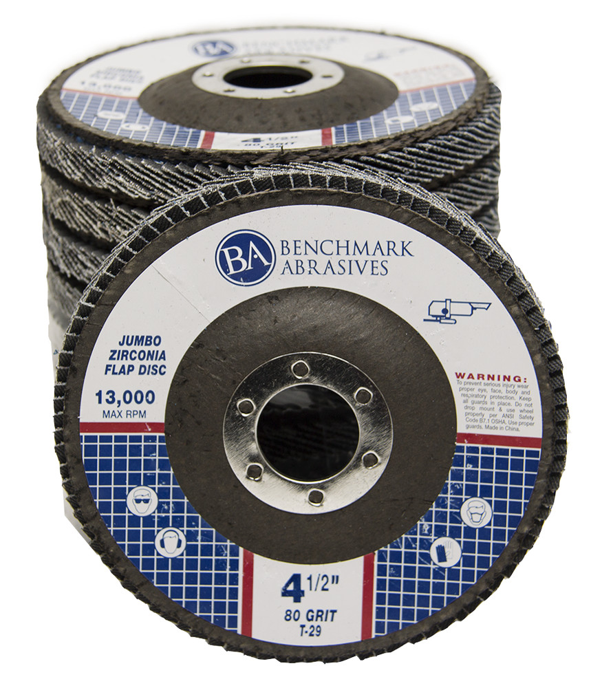 10 Pack 4.5” x 7/8″ Jumbo 80 Grit Zirconia Flap Disc Grinding Wheels T29