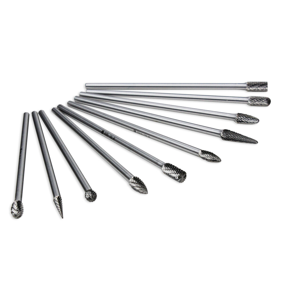 BHA Long Tungsten Carbide Burr Rotary File, Double Cut – 6 inch x 1/4 inch Shank