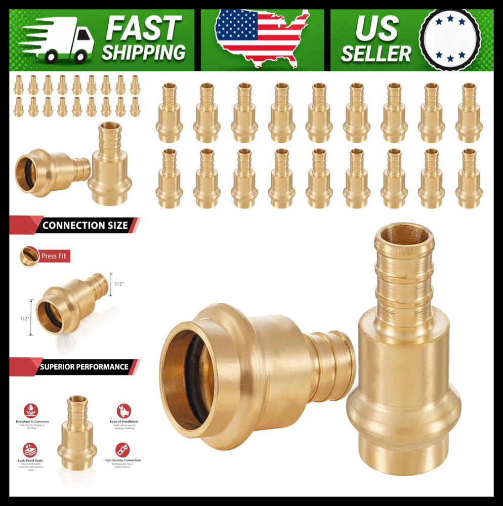 (Pack of 20) EFIELD 1/2″ Copper Press X 1/2″ PEX Crimp Coupling Brass Adapters