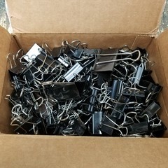 LOT of 120 Binder Clips Assorted Sizes Metal Extra Large 2″ Medium 1-1/4″ Small