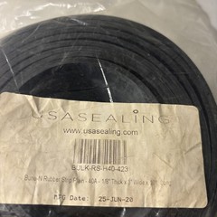USA Sealing Bulk-Rs-H40-423 Rubberstrip, Buna-N, 10Ftl, 3Inw, Bulk-Rs-H40-423