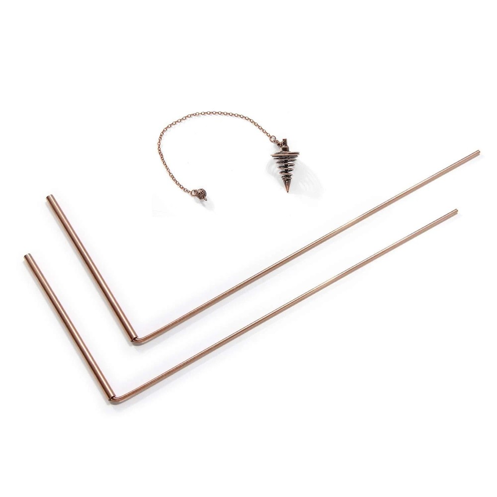 99.9% Pure Copper Dowsing Rods Kit- 2PCS 11.8 * 5.12 Inch Divining Rods+ gold