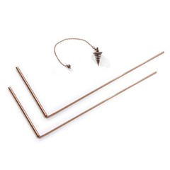 99.9% Pure Copper Dowsing Rods Kit- 2PCS 11.8 * 5.12 Inch Divining Rods+ gold
