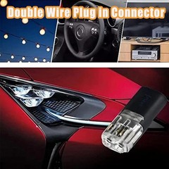 2 Pin Double Wire Plug in Connector, Low Voltage Wire Connectors (20/50 Pcs)