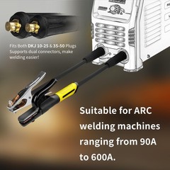 600A Stick Welder Electrode Holder Set with Cable & Ground Clamp for ARC Welding