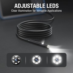 Teslong 5mm Dual Lens Endoscope Camera HD 1080P Borescope Inspection Camera 5FT