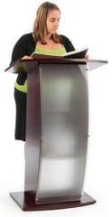 Returned Item! Wood Acrylic Podium Church Pulpit Lectern Curved School Event