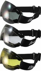 3 Pair Birdz Thrush Frameless Skydiving Riding Goggles Clear Smoke Yellow Lenses