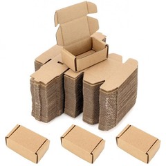 50Pcs Foldable Kraft Boxes Rectangular Boxes Recyclable Cardboard for Packing…