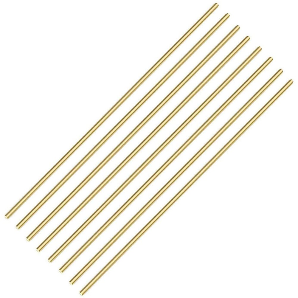 8 PCS 4Mm/ 5/32 Inch Brass Rod Brass round Stock Lathe Bar Stock Kit Solid Brass