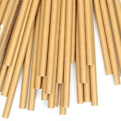 GDMINLO 100 Pack Kraft Paper Straws 100 Count (Pack of 1), Brown
