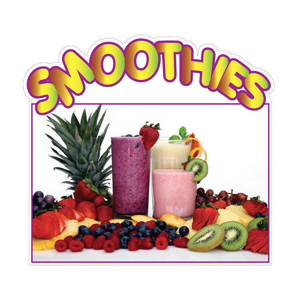 Food Truck Decals Smoothies Style B Restaurant & Food Concession Sign Red