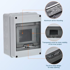 5 Way Circuit Breaker Box IP65 Distribution Protection Box 150mmx110mmx90mm