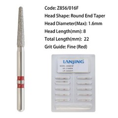 Dental Diamond Burs Zirconia Cutting Burs FG Round End Taper Cylinder Football