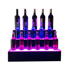 31″MultiColor LED Lighted Liquor Bottle Display 3 Tier for Home Commercial Bar