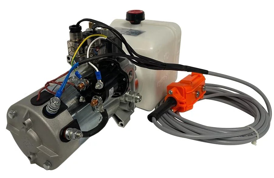 Hydraulic Pump for Dump Trailer, 12 Volt DC Power Unit Double Acting 8 Qt tank