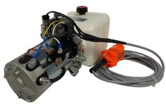 Hydraulic Pump for Dump Trailer, 12 Volt DC Power Unit Double Acting 8 Qt tank