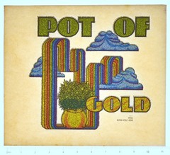 Original VINTAGE 1970s Heat Transfer | Pot of Gold Rainbow Glitter Clouds