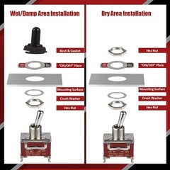 Waterproof 12V 30A Heavy Duty SPST 2Pin Toggle Switch ON OFF Durable