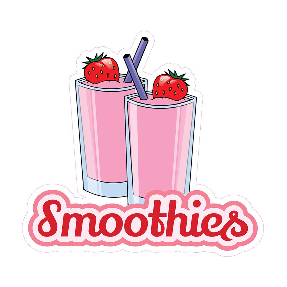 Food Truck Decals Smoothies Style A Restaurant & Food Concession Sign Pink