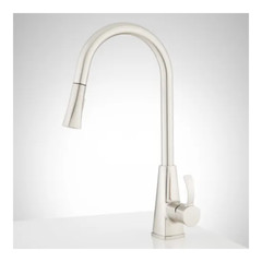Signature Hardware Rhine Single Hole Pull-Down Kitchen Faucet-Chrome