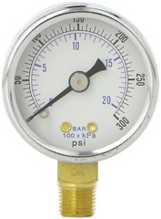 Compressor Gauge 0-300 PSI 101D-158H 1.5″ Face 1/8″ NPT Side Bottom Mount