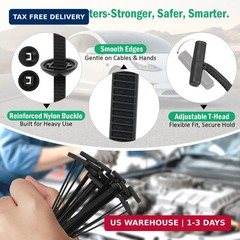 100PCS Nylon Universal Cable Tie Buckle with Dual-Side Gear, Foldable Quick Fix