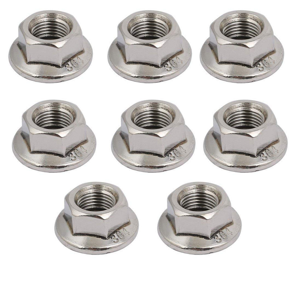 8 M10 X 1.25Mm Pitch Metric Fine Pitch 304 Stainless Steel Hexagonal Flange Nuts