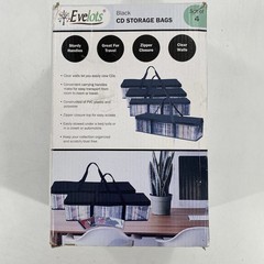 Evelots CD Storage Bags (4 Pack) Clear PVC Plastic Media Carrying Case w/ Zipper