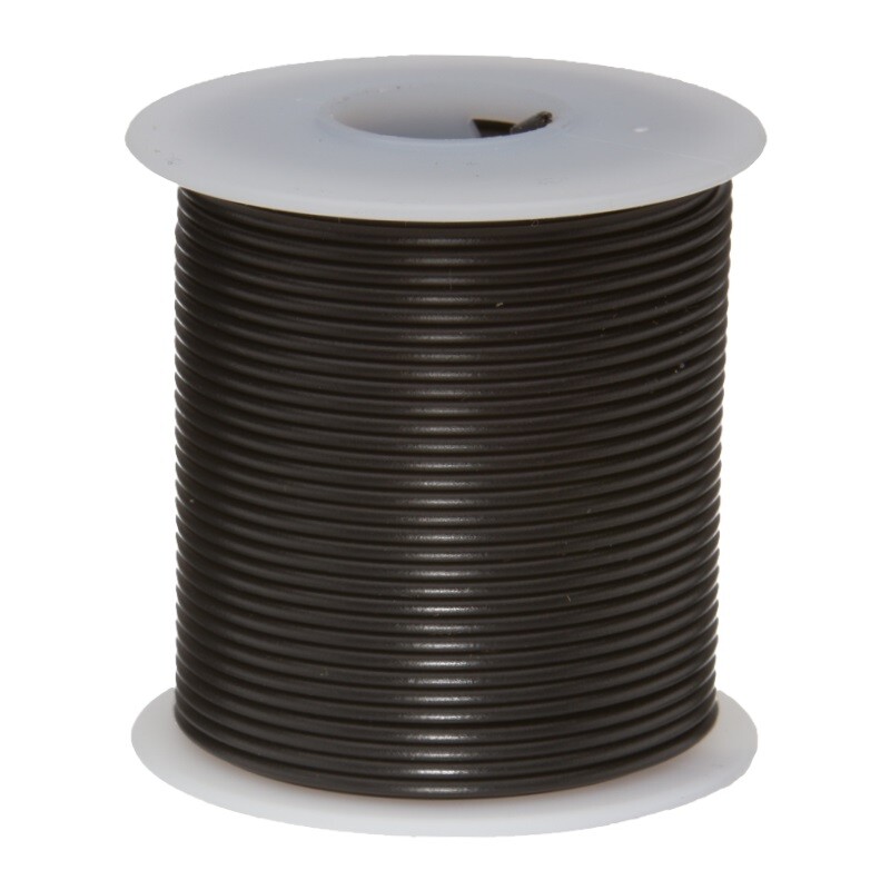 18 AWG Gauge TXL Automotive Stranded Hook Up Wire, 25 ft, Black, 60 Volts